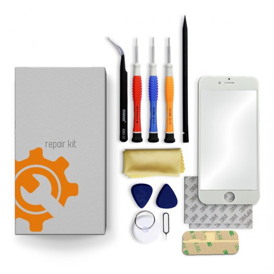 iPhone 12 Pro Glass Lens Screen Repair Kit + Tools + Video Guide - White - Click Image to Close
