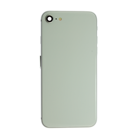 iPhone 12 Pro Glass Back Cover and Housing with Pre-installed Small Components - Silver (No Logo) - Click Image to Close