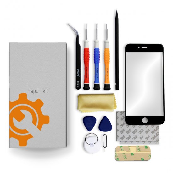 iPhone 12 Pro Max Glass Lens Screen Repair Kit + Tools + Video Guide - Black - Click Image to Close