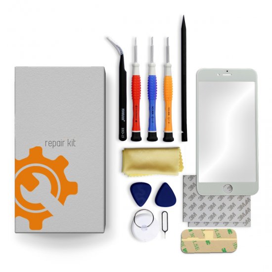 iPhone 12 Pro Max Glass Lens Screen Repair Kit + Tools + Video Guide - White - Click Image to Close