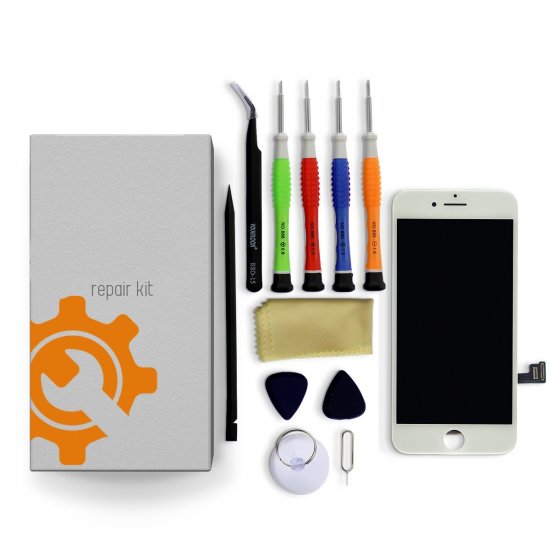 iPhone 12 Pro Screen Replacement Repair Kit + Small Parts + Tools + Repair Guide - White - Click Image to Close