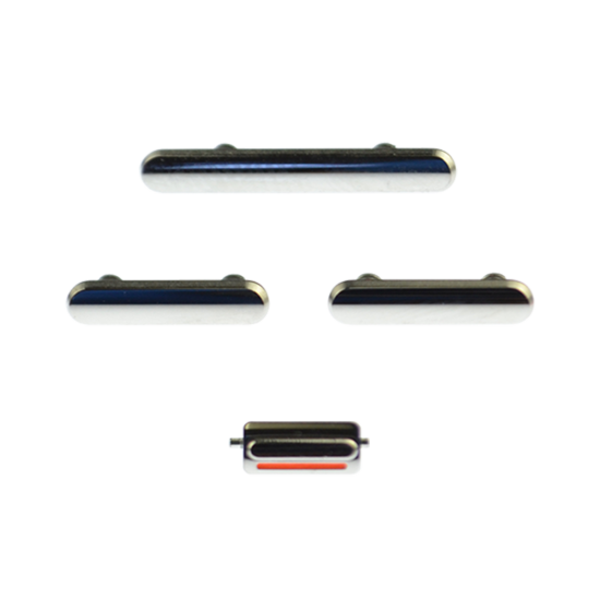 iPhone X Rear Case Button Set - Silver - Click Image to Close
