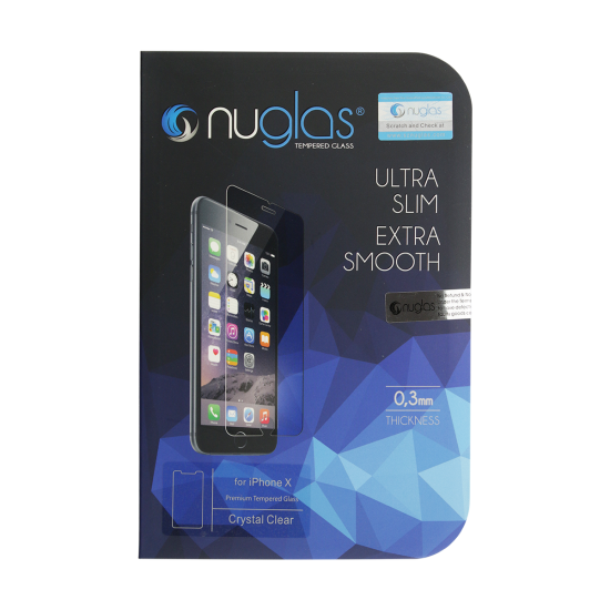 NuGlas Tempered Glass Screen Protector for iPhone X/XS (2.5D) - Click Image to Close