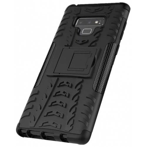 Shockproof with Stand Back Cover Armor Hard PC for Samsung Galaxy Note 9 Case - BLACK - Click Image to Close