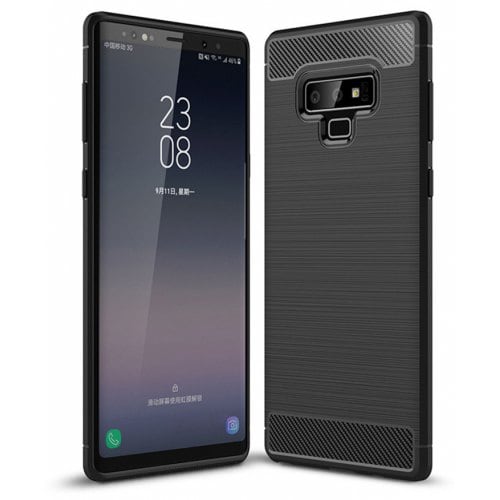 Case for Samsung Galaxy Note 9 Shockproof Back Cover Solid Color Carbon Fiber - BLACK - Click Image to Close