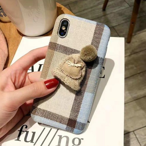 Creative Three-dimensional Christmas Hat Phone Case for iPhone XS - LIGHT KHAKI - Click Image to Close