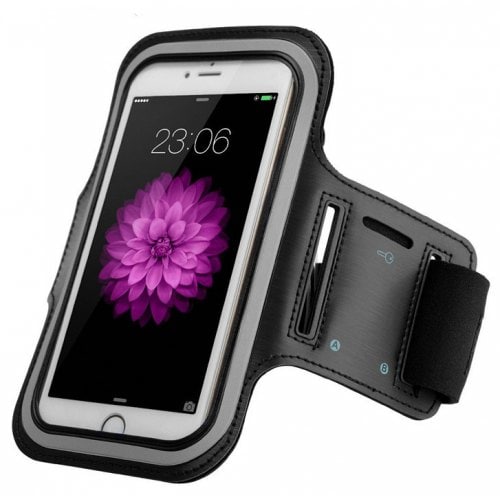 Sports Armband Waterproof Case Cover for iPhone 12 - 6S - BLACK - Click Image to Close