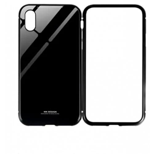 Creative Magnetic Tempered Glass Phone Case for IPhone X - BLACK - Click Image to Close