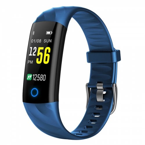 TFT color screen IP68 waterproof heart rate monitoring sports bluetooth bracelet - OCEAN BLUE - Click Image to Close