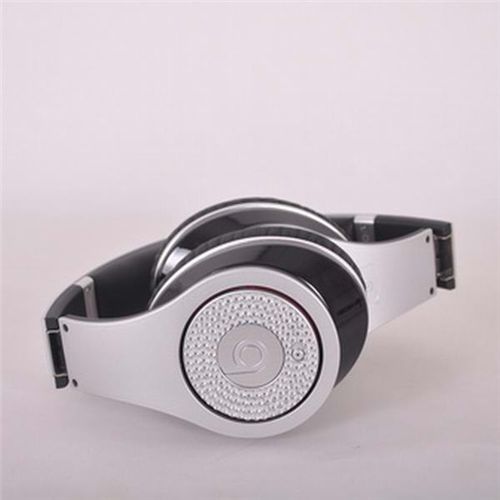 Beats By Dr. Dre Studio Limited Edition Silver With Diamond - Click Image to Close