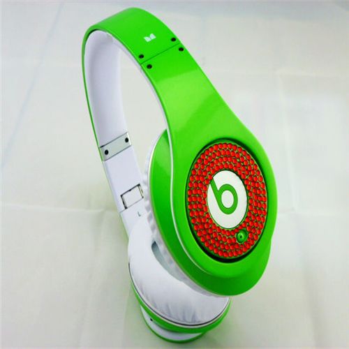 Beats Studio Headphones Green With Red Diamond Edition - Click Image to Close