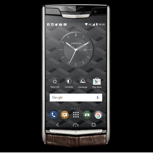 Vertu Signature Touch Cocoa Alligator Clone Android 11.0 Snapdragon 821 4G LTE luxury Phone - Click Image to Close