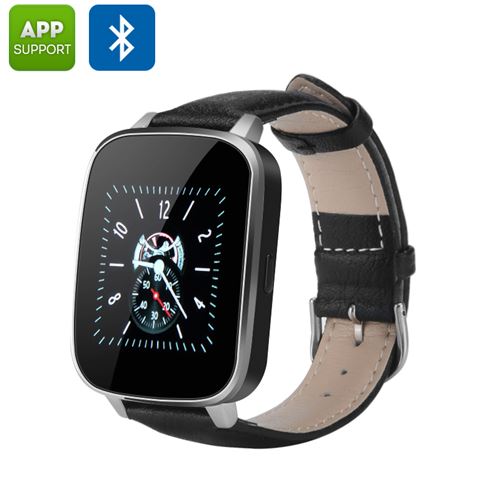 Bluetooth 4.0 Smart Watch - iOS + Android App, Call Answering, Notification, Heart Rate Sensor, Pedometer (Black) - Click Image to Close