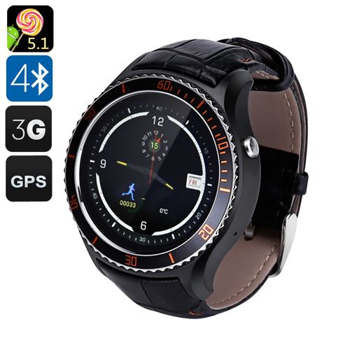 IQI I2 Android 11.0 Smart Watch - Quad Core CPU, Wi-Fi, Bluetooth 4.0, Play Store, Pedometer, Heart Rate Monitor, GPS (Black) - Click Image to Close