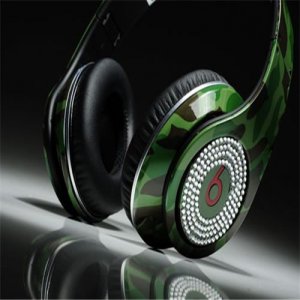 Beats By Dre Diamond Studio High Performance Camouflage Green Limited Edition with Diamond