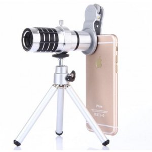 12 X Silver General Mobile Phones Camera External Telephoto Lens Telescope - SILVER