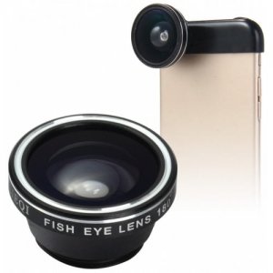 LIEQI LQ - 018 3 In 1 180 Degree Fisheye Photo Lens - BLACK