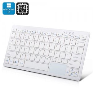 72 Key Keyboard PC - Windows 10, Intel Quad Core CPU, 2GB RAM, Bluetooth, 32GB Memory (White)