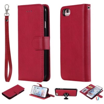 For iPhone 12 Pro Case Magnetic 2 in 1 Detachable Wallet Cover For iPhone 12 - RED