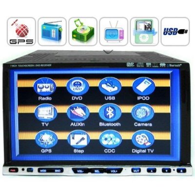 2 DIN 7 Inch LCD Car GPS Navigation Media Center Support Hands-free Function