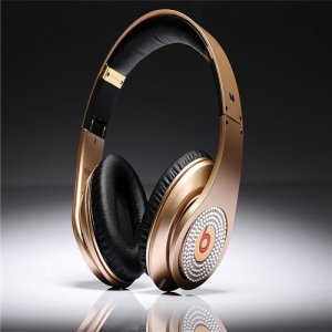 Beats By Dre Studio High Definition Powered Isolation Headphones Champagne With White Diamond
