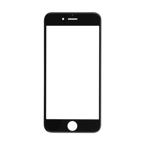 iPhone 12 Glass Lens Screen and Front Frame - Black (Hot Melt Glue)