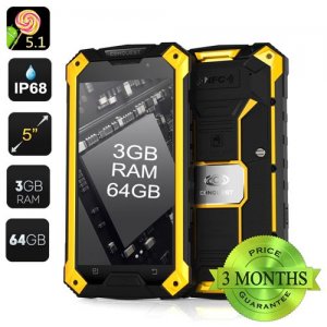 Conquest S6 Pro Rugged Smartphone – 3GB RAM, 64GB Memory, 5 Inch Screen, Gorilla Glass, android 12.0, IP68 (Yellow)