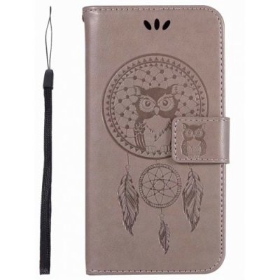 Owl Wind Chimes Wallet PU Flip Leather Cover for iphone XR Case - GRAY