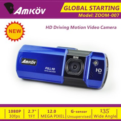 Amkov ZOOM-007 2.7 Inch Extreme Sports Camera Digital Camcorder for Backpackers Bikers -Blue