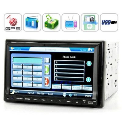 High-Def 7 Inch TFT LCD Touchscreen Car DVD Player - DVB-T and GPS Navigator