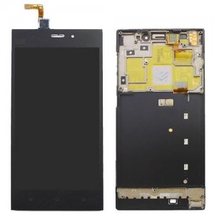 LCD Screen Frame Digitizer Full Assembly for Xiaomi 3 with Frame - BLACK