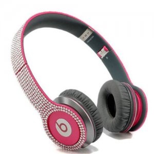 Beats By Dr Dre Solo HD studded diamond Headphones Red