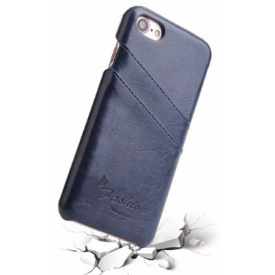 Real Leather Wallet Back Cover for iPhone 12- iPhone 12 Pro Case - DEEP BLUE
