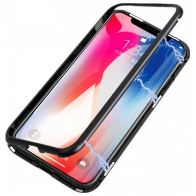 Luxury Magneto Magnetic Adsorption Case for iPhone X - BLACK