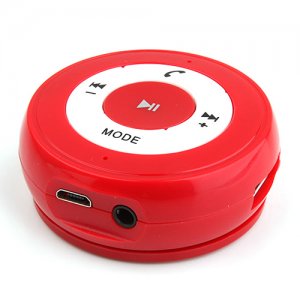 PT-750 AUX Car Bluetooth Music Receiver Multipoint Speakphone Handsfree Kit - Red