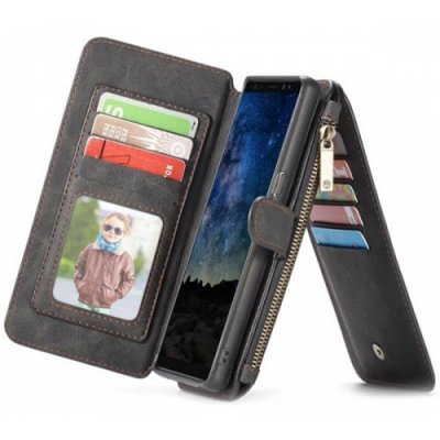 CaseMe PC + TPU Multifunctional 2-in-1 Card Slot Wallet Protective Phone Case Cover for Samsung Galaxy Note 9 - BLACK