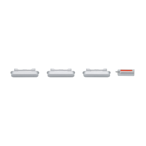 iPhone 12 Rear Case Button Set - White/Silver