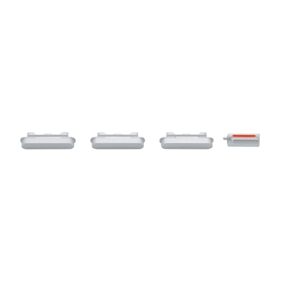 iPhone 12 Rear Case Button Set - White/Silver