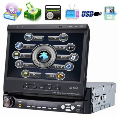 7 Inch Car DVD Player with SD + FM + Detachable Panel