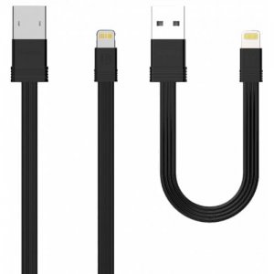Remax Tengy Series 8 Pin Port USB Charge Sync Cable 2PCS - BLACK