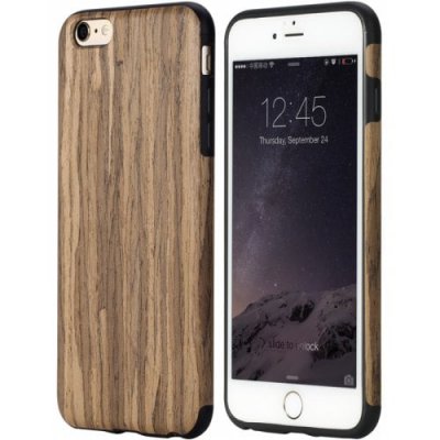 Wood Grain TPU Phone Back Case - BROWN