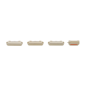 iPhone 12 Pro Max Rear Case Button Set - White/Gold