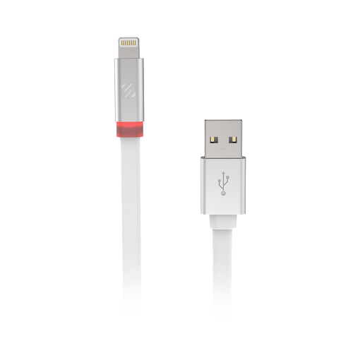 Scosche flatOUT LED 6ft. Charge and Sync Cable for Lightning Devices - White