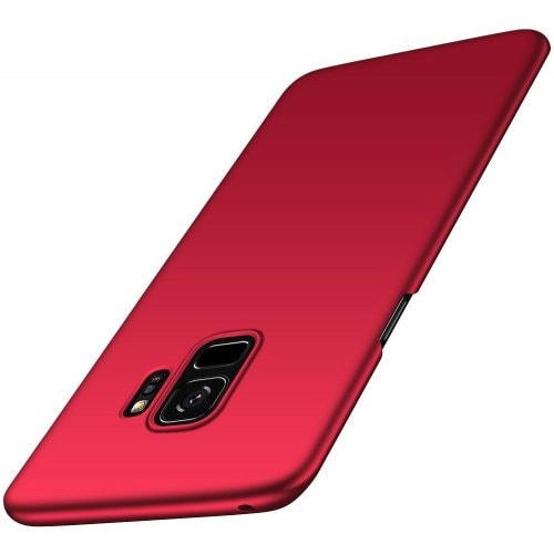 for Samsung Galaxy S9 Case Ultra-thin Back Cover Solid Colored Hard PC - RED - Click Image to Close